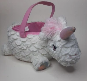 Cesto pasquale in peluche unicorno caccia uova secchiello caramelle - Foto 1 di 4