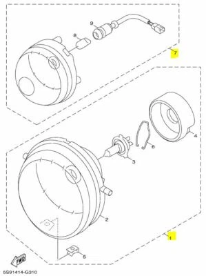 Faros superiores delanteros originales para Yamaha Zuma 125 2009-2015 (versión vertical) Foto 1 de 3