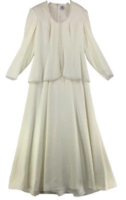 Jill Paige Wedding Dress Jacket 1 Pc Sz 16 (altered to 12) Ivory Beaded Sequined - Image 1 of 4