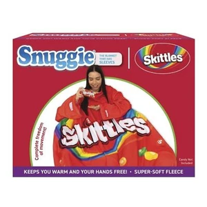 Skittles SNUGGIE The Original Wearable Soft Fleece Blanket with Sleeves Red - Picture 1 of 6
