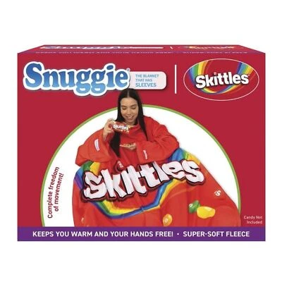 Skittles SNUGGIE The Original Wearable Soft Fleece Blanket with Sleeves Red - Image 1 of 4