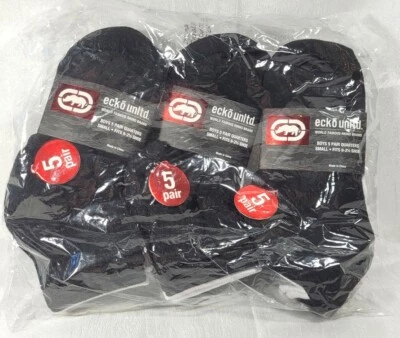15 Calcetines de cuarto Ecko Unltd marca Rhino para niños - Zapato 9-2,5 - Negro, Gris, Blanco Foto 1 de 2