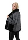 Veste en peau de mouton shearling réversible VO-01 veste en cuir noir veste d'hiver