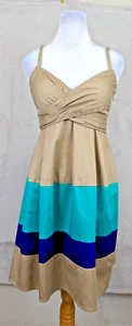 Jessica Simpson sz 4 Dress Fit & Flare multi color stripes sleeveless tank 0011 - Picture 1 of 4