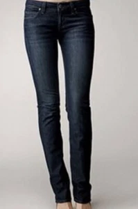 PAIGE Blue Heights Damen Blue Dark Wash Denim Skinny Jeans Low Rise Gr. 27 - Bild 1 von 9
