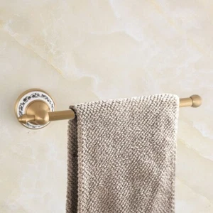 Antique Brass Ceramic Wall Mounted Bathroom Single Towel Bar Towel Rail yba959 - Picture 1 of 6