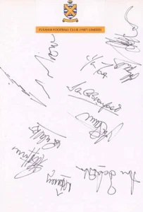 Fulham FC - Hoja de equipo firmada - Certificado de autenticidad (14934) - Imagen 1 de 1