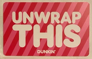 Dunkin' Donuts Christmas Unwrap This Pink Red Stripes 2024 Gift Card FD-108032 - Picture 1 of 1