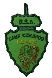 Last Frontier Council MO Camp Kickapoo 1927-1972 Camp Patch GRN Bdr (WY1123) - Picture 1 of 2