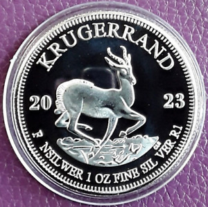 2023 Silver F NSILWER 1oz KRUGERRAND Coin South Africa IN CAPSULE