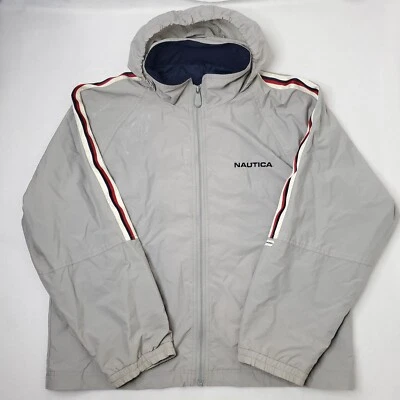 Chaqueta cortavientos Nautica vintage años 90 juvenil XL (hombre pequeña) capucha para guardar  Foto 1 de 4