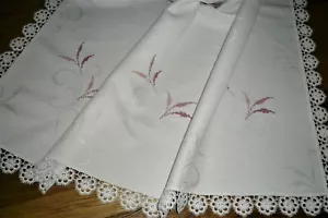 Super centrotavola damascato 106 cm / 106 cm fatto a mano ottimo shabby chic - Foto 1 di 12