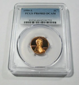 1999-S 1C PCGS PR69RD DCAM Proof Abraham Lincoln Certified #93530.69/42191755 - Bild 1 von 3