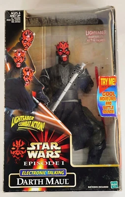 Figura de acción TOMY Star Wars Darth Maul Episodio 1 Light Sabar Combat 1999 Foto 1 de 4