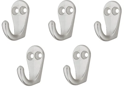 5X Ganci Adesivi Argento Opaco Per Appendiabiti Appendiabiti Per Manteau - Immagine 1 di 4
