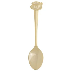 HIC 4.5" Tea Cup Design Gold Plated Demi Spoon - Stir Coffee Espresso Demitasse - Picture 1 of 5