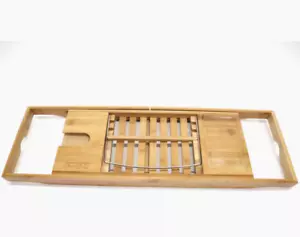 Luxury Bamboo Bathtub Caddy – Waterproof, Expandable & Spa-Like Comfort! - Picture 1 of 4