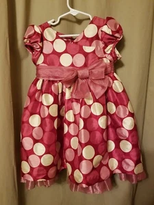 BONNIE JEAN - PINK POLKA DOT DRESS SIZE 3T                B22 - Picture 1 of 2