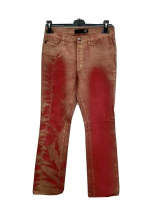 Roberto Just Cavalli jeans zampa bootcut donna woman tg 41 27 rosso multicolore  - Imagen 1 de 4