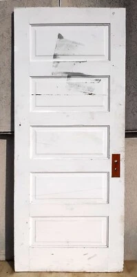 4 avail 30"x77" Antique Vintage Old Salvaged Interior Wood Wooden Doors 5 Panels - Image 1 of 4