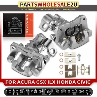 2pcs Rear LH+RH Brake Caliper for Honda Civic 2006-2015 Acura CSX ILX w/ Bracket - Image 1 of 4