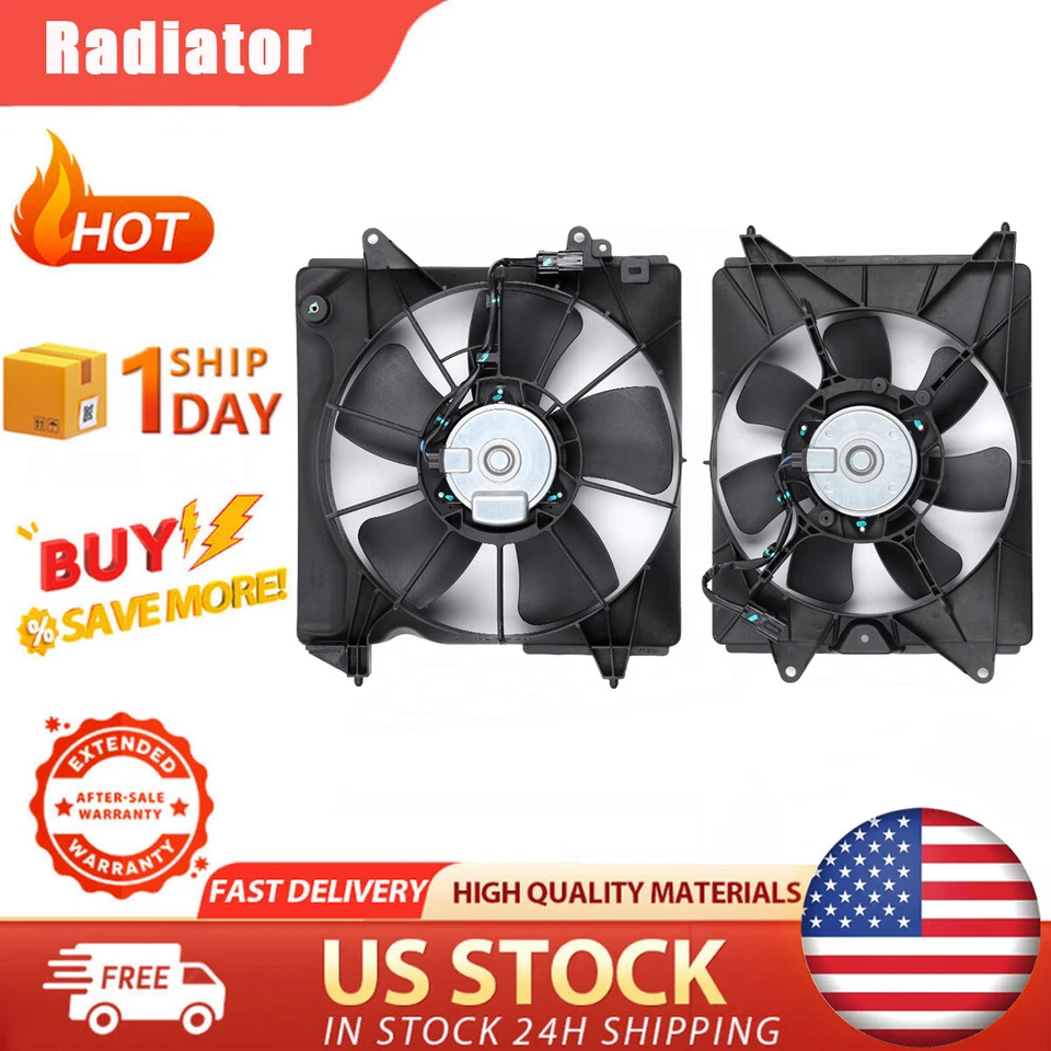 AC Condenser and Radiator Cooling Fan Assembly For 2016 2017 2018 Honda HR-V` Foto 1 de 4