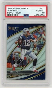 2019 Panini Select Field Level Tom Brady Silver Prizm #201 PSA 10 Gem Mint - Picture 1 of 2
