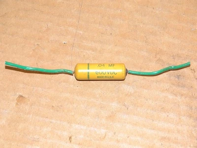 1 x Tiradores de condensador Astron "Mostaza" .04 600vdc piezas/reparación* Foto 1 de 3