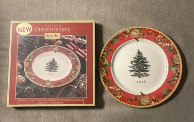 Nuevo En Caja Spode Inglaterra Anual Árbol de Navidad 2015 Anual Plato Coleccionista 8" Foto 1 de 4