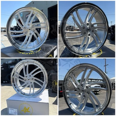 4-Infamous Racing Wheels CARRILLO Brush face/ Chrome Lip 6x139.7 24x9 & 24x11 - Image 1 of 4