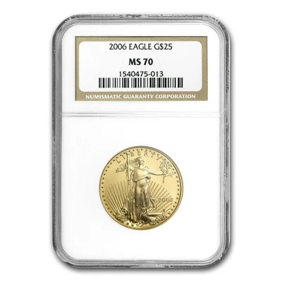 2006 1/2 oz American Gold Eagle MS-70 NGC - Image 1 of 3