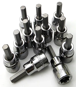 Lot of 12 Husky 1/4" Hex Bit Sockets 3/8" Drive SAE HW1/4 - Picture 1 of 12