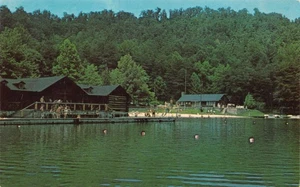 GA~GEORGIA~BLAIRSVILLE~VOGEL STATE PARK~BATHHOUSE & CONCESSION AT SWIMMING AREA - Picture 1 of 3