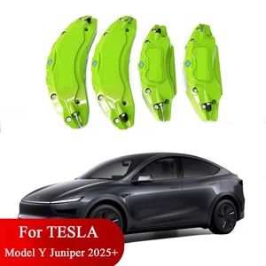 GREEN Brake Caliper Covers For 2026 Tesla Y Long Range Accessories with Decals - Picture 1 of 11