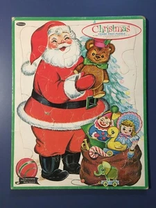 Vintage Whitman Frame Tray Puzzle Christmas Santa Claus 1961 #4424 11.5 x 14.5" - Picture 1 of 2