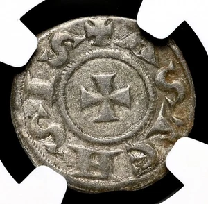 ITALY, Asti. Billon Denaro, in the name of Conrad, 1140-1314, NGC XF40 - Picture 1 of 4