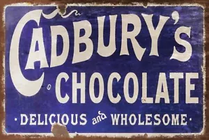 Cadburys Chocolate Bar Advert Vintage Look Retro Style Metal wall sign plaque - Picture 1 of 3