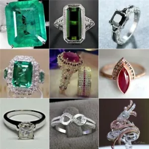 Anelli riempiti in argento 925 matrimonio moda zirconi gioielli da donna misu... - Foto 1 di 55