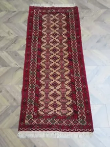 A STYLISH OLD HANDMADE TRADITIONAL PAKISTAN ORIENTAL RUG  (180 x 77 cm )+ - Picture 1 of 12