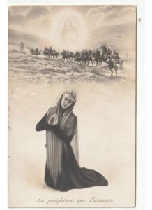foto cartolina anni '40 innamorata preghiera a Gesù esercito guerra - Picture 1 of 2