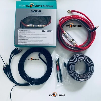 Kit Cavi Cavetteria per Amplificatore Casse Altoparlanti Hi Fi Auto 50A Phonocar
