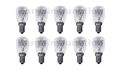 10 x Himalayan Salt Lamp Bulb 15w E14 Screw in Pygmy Bulbs Fridge Appliance Oven - Image 1 of 4