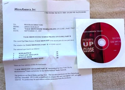 UP CLOSE RADIO SHOW 97-39/40 STONE TEMPLE PILOTS IN STUDIO 2 HR SPECIAL,22 TUNES - Image 1 of 4