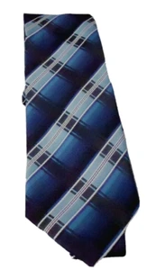John Ashford Men's Handmade Multicolor Diagonal Plaid Necktie 100% Polyester - Picture 1 of 5
