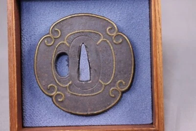 Japanese Antique Gold Inlay OpenWork Signed Tsuba Sword KatanaGuard fromJapan - Image 1 of 4