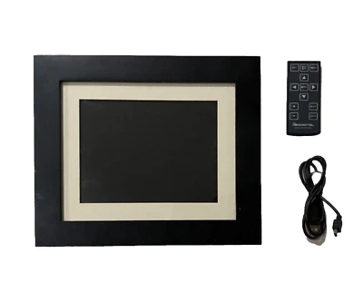 Pandigital LCD Digital Photo Frame 8 in w 2 Wood Frame 256 MB Remote PI8004W01B - Image 1 of 4
