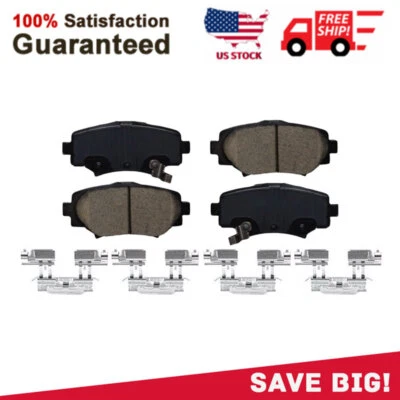 Rear Ceramic Brake Pads w/Hardware for 2014 2015-2018 Mazda 3 Japan Built Models - Image 1 of 4