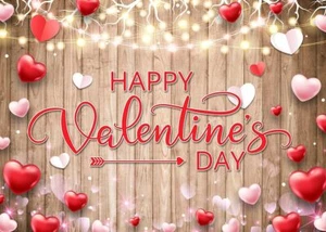 7x5ft Valentine's Day Red Love Heart Photography Backdrop for Party Decoration - Picture 1 of 7