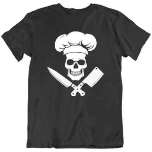 Chef Cooking, Skull Bones Head BBQ Grill Cool Funny Love T Shirt Tee Gift New - Picture 1 of 13