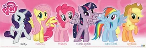 My Little Pony (Pink) Characters 36x12 Art print poster - Picture 1 of 1